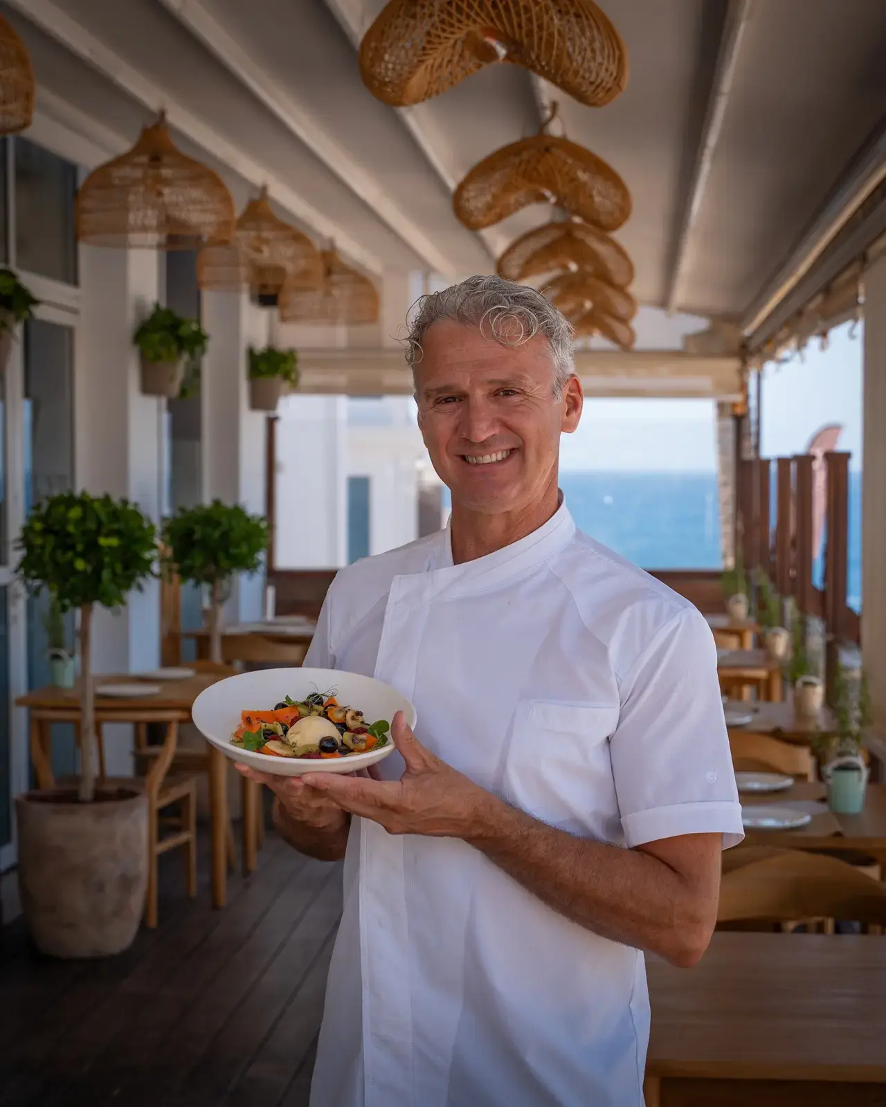 El chef en la terraza de Arca